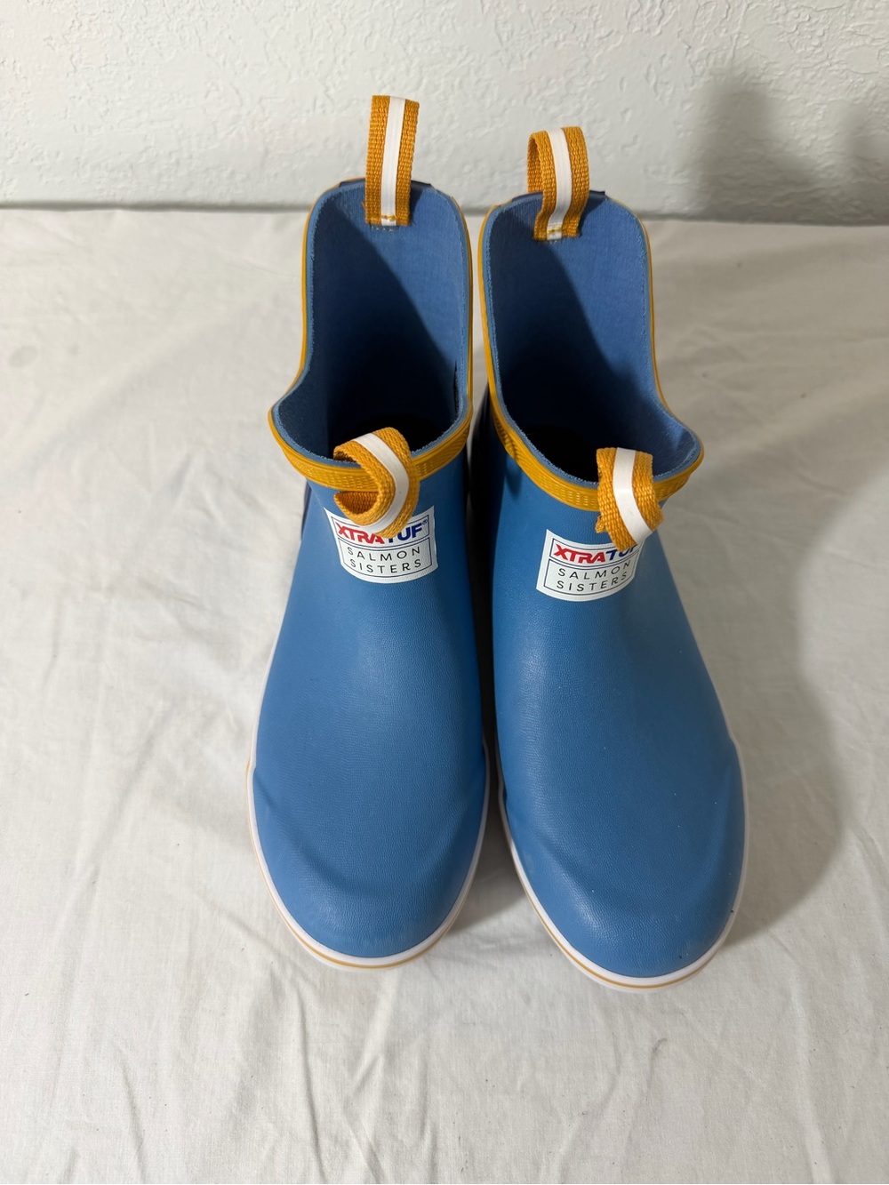 XTRATUF Kids Blue Pull-On Rain & Snow Boots with Yellow Trim